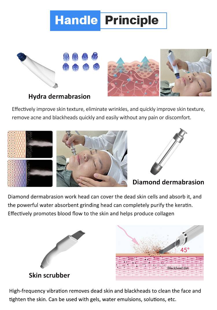 Diamond Microdermabrasion Machine working handles