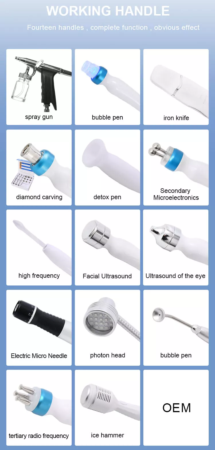 14 in 1 Hydra Facial Machine with 14 working handles