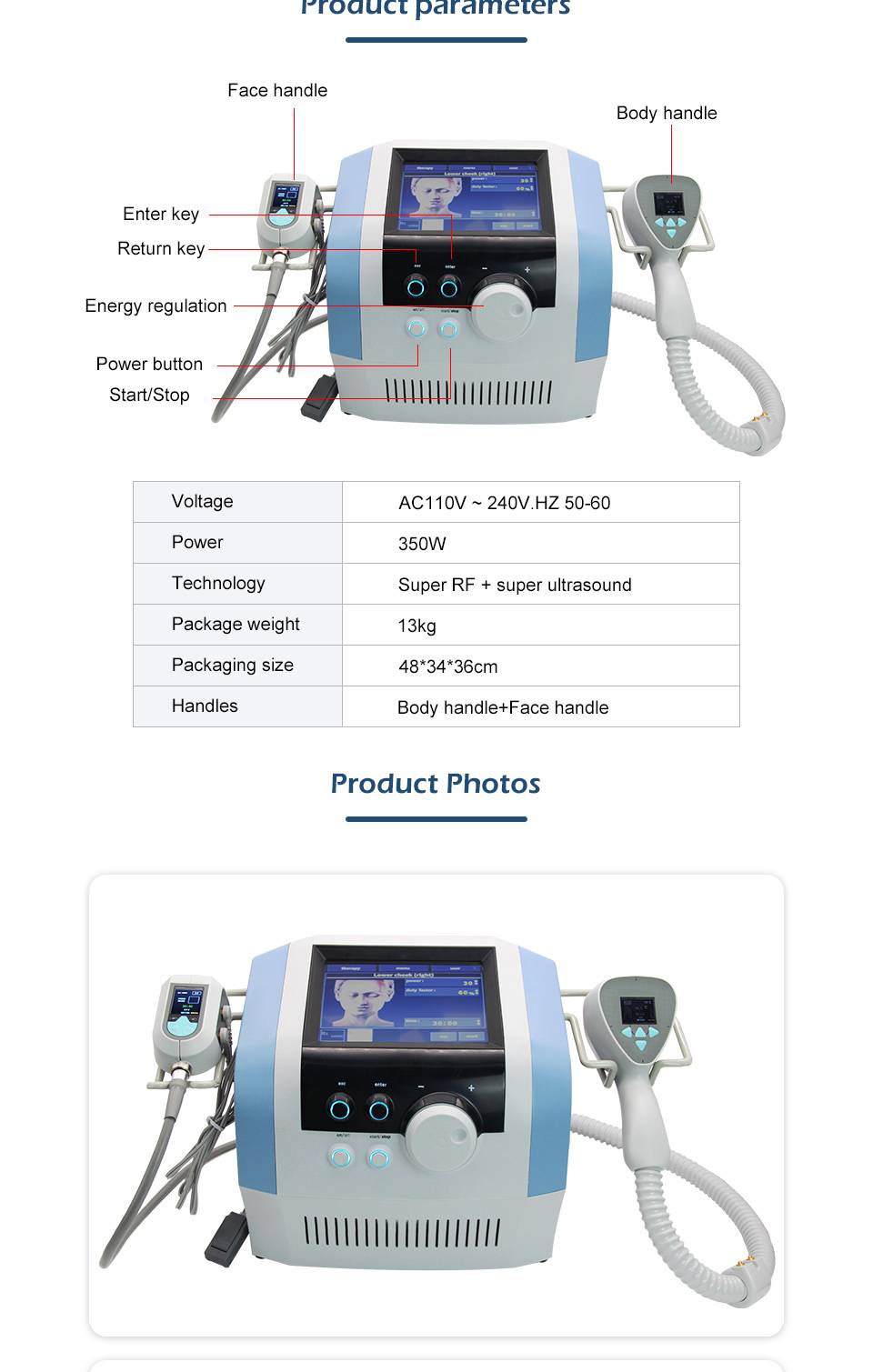 technical parameter of Exilis ultra 360