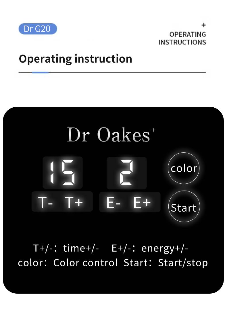 Operation page of Led Light Therapy Machine