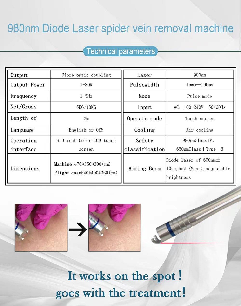 technical parameters of Diode Laser Therapy Device