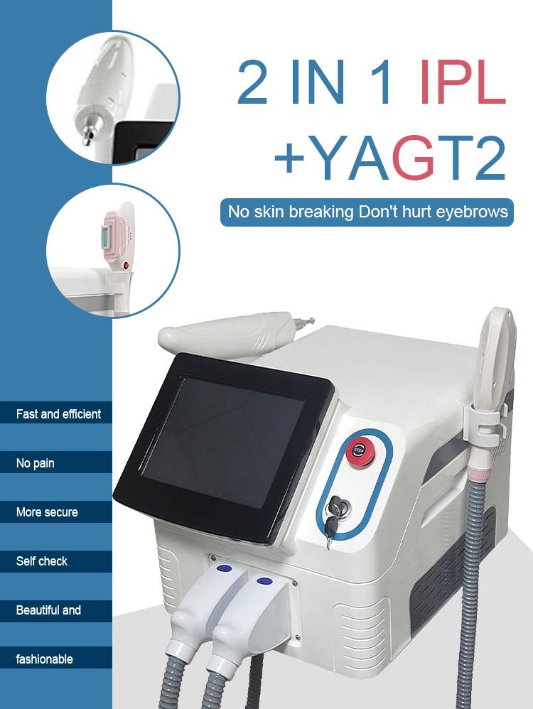 2 in 1 ipl+ nd yag laser Painless hair removal machine