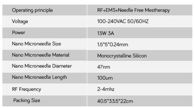 Specification of Needle Free Mesotherapy Device