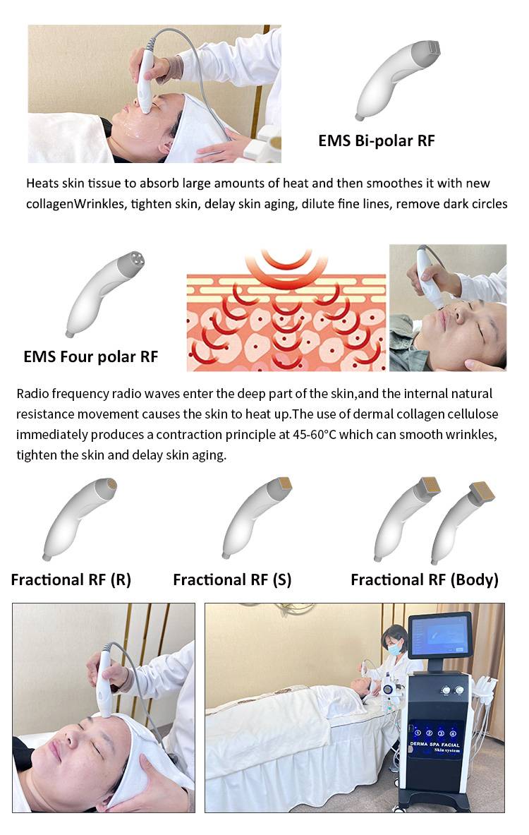 Working hanldes of 15 in 1 Microderm Machine