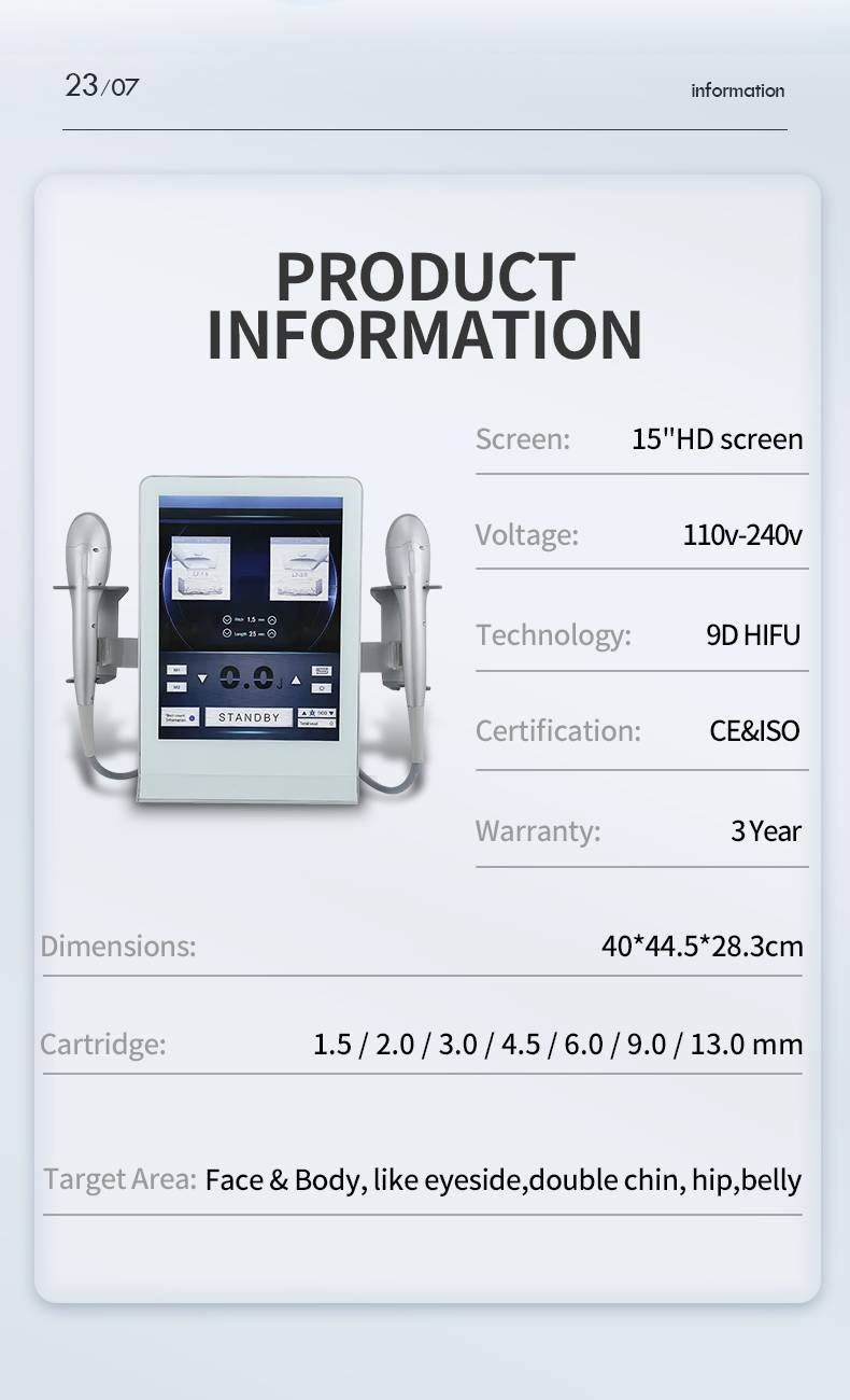 Technical Parameters of Hifu Smas Lifting Machine